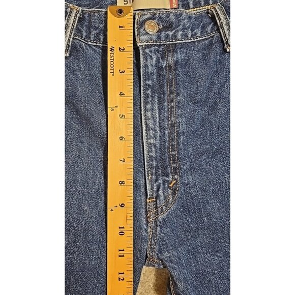 Levi's 505 Straight Fit Jean Denim Shorts Med Blue Wash Preppy Dad Men's Size 38 - Picture 5 of 9
